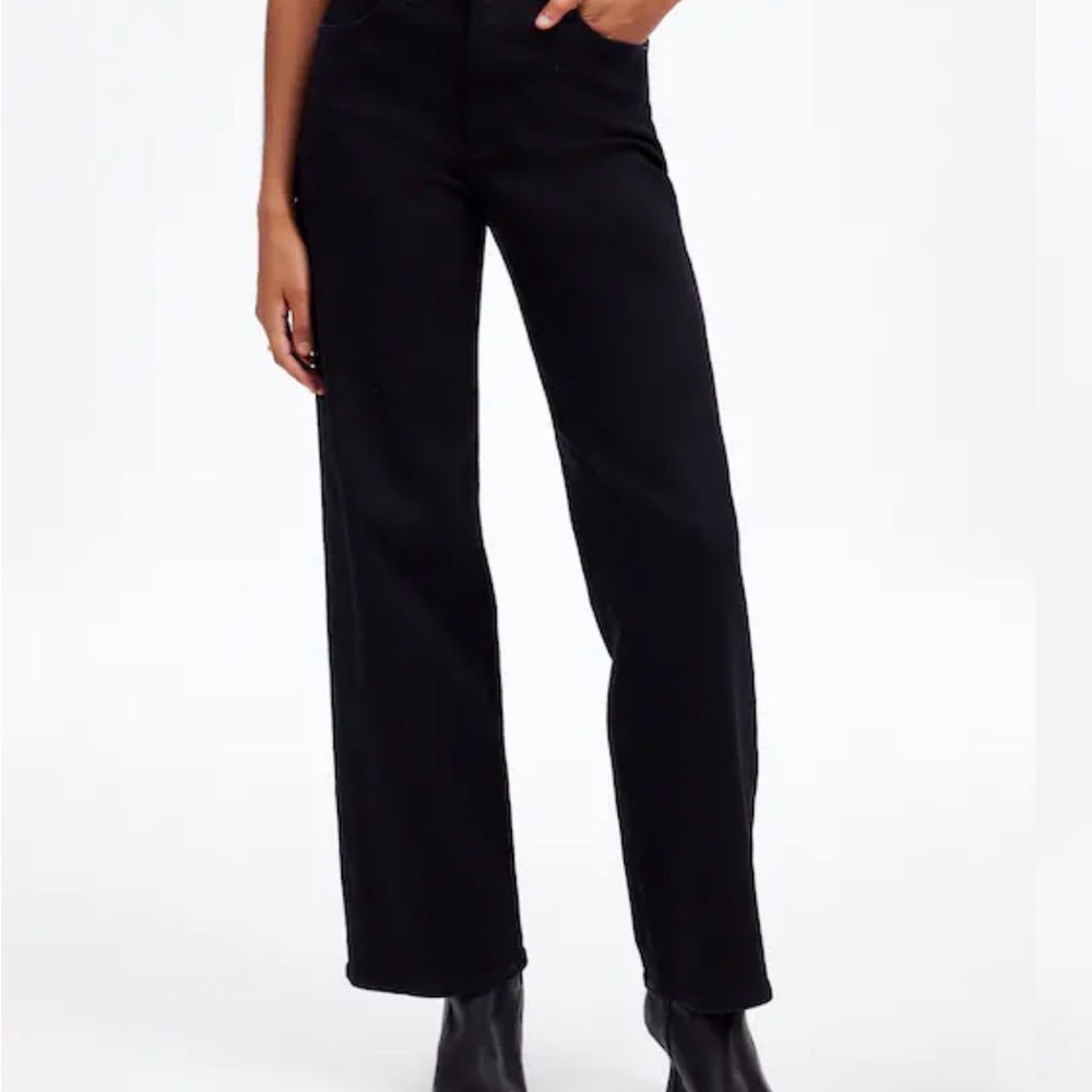 Classic High-Rise Wide Leg Madewell Jeans - washed black